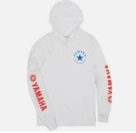 Vdf-18lct-wh-2x Yamaha Coast Hooded Long Sleeve White 2xl