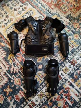 Ba-05 Zm Kids Motorcycle Full Body Armor Protective Riding Gear Vest Dirt Bike Black/gray