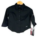 Alpinestars Women's Crop Button Up Shirt Size Black 3/4 Bell Sleeve Nwt. Fixed Price $49.95.