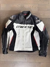 Dainese Racing Perforated Leather Motorcycle Jacket White/black/red Size 54. Fixed Price $300.00.