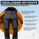 Tourmaster Highlander Waterproof Motorcycle Pants Black/black. Fixed Price $231.95.
