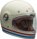 Bell Bullitt Retro Motorcycle Helmet Stripes Pearl White/ox Blood Red/blue Md. Fixed Price $395.95.