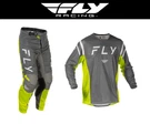 2025 Fly Racing Kinetic Mesh Center Gear Set - Jersey & Pants Grey/white/hivis. Fixed Price $189.90.