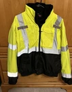 Radians Class 3 Three-in-one Reflective Lime & Black Deluxe Bomber Safety Jacket. Fixed Price $25.00.