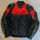 Dainese Racing Perforated Leather Motorcycle Jacket Black/red Size Eu 50 Us 40. Fixed Price $274.00.