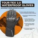 Tourmaster Tour-tex 2.0 Waterproof Motorcycle Gloves. Fixed Price $51.98.