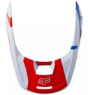 Fox Racing V1 Skew Helmet Replacement Visor/peak White/red/blue. Fixed Price $33.61.