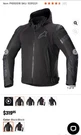 Alpinestars Zaca Air Jacket Large Black. Fixed Price $275.00.