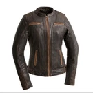 New Womans First Electra Motorcycle Leather Jacket Small FIL198CHLZ. Fixed Price $209.00.