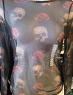 Lethal Angel Ladies Size Medium Long Sleeve Black Sheer Top Skulls And Roses. Fixed Price $14.99.