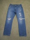 Levis 501 Jeans Women 31X30 Blue Button Fly Distressed Pants Light Wash Ripped. Fixed Price $28.95.