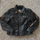 Harley Davidson Embroidered Flame Ride Free Womens Leather Jacket Size Large. Fixed Price $224.00.