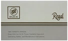 Jegs Owner's Manual For 1984 Buick Regal Original Reprint. Fixed Price $12.98.