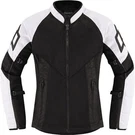 Icon Mesh Af Women's Vented Textile Moto Jacket Black/white. Fixed Price $185.00.