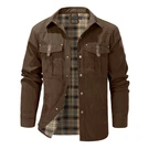 Men's Jackets Long Sleeved Snap Plaid Shirts Western Cowboy Flannel Lined. Fixed Price $37.99.