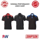 Simpson Racing Sonoma Performance Crew Shirt - Small Black/blue #39018SB. Fixed Price $47.30.
