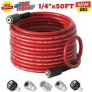 50FTX1/4" Pressure Washer Hose 3600PSI, Kink-free For Ryobi,troy Bilt,greenworks. Fixed Price $61.82.