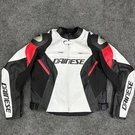 Men's Dainese Leather Padded Motorcycle Jacket Black White Biker Racing Gear. Fixed Price $269.10.