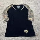 Lethal Angel Longsleeve Women's Shirt Large Black Camo Skull Grunge Y2K. Fixed Price $15.95.