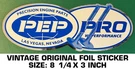 Pep Pro Hi Performance Vintage Original Foil Sticker Decal Drag Racing - Engine. Fixed Price $8.80.