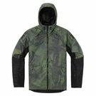Icon Airform Battlescar Vented Motorcycle Hooded Textile Jacket - Green. Fixed Price $292.24.