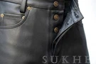 Light Weight Thin Button Fly Pants Men's Cowhide Leather Custom Length. Fixed Price $144.99.
