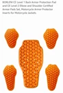 Borleni Ce Level 1 Back Armor Protection Motorcycle + 2 Elbow Pads. Fixed Price $47.99.